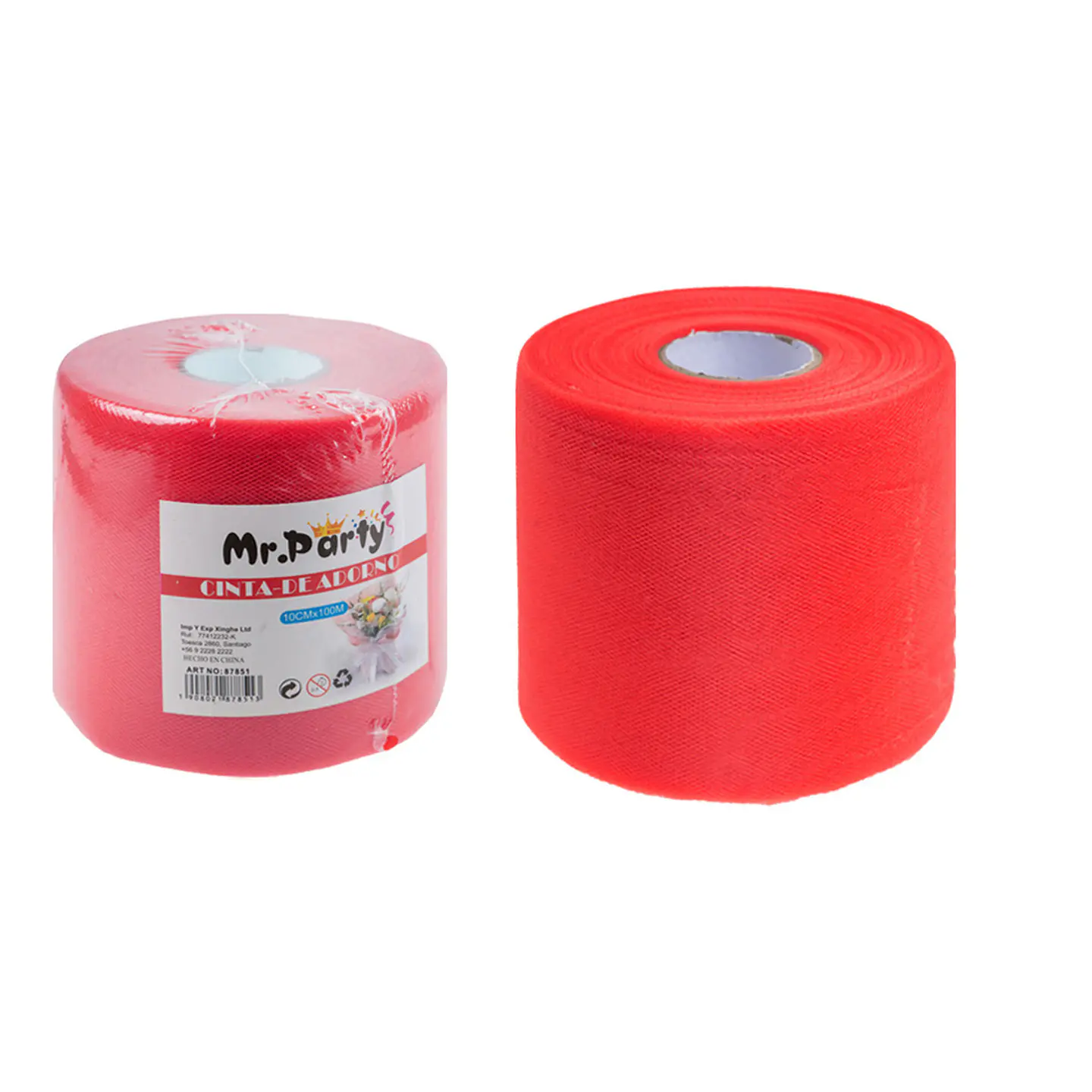 Rollo de tul decorativo rojo 10cm*100m 1