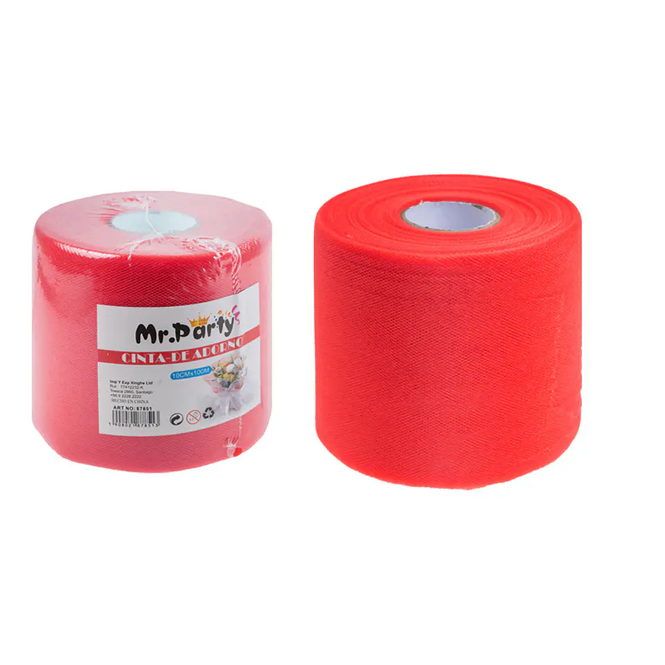 Rollo de tul decorativo rojo 10cm*100m 1