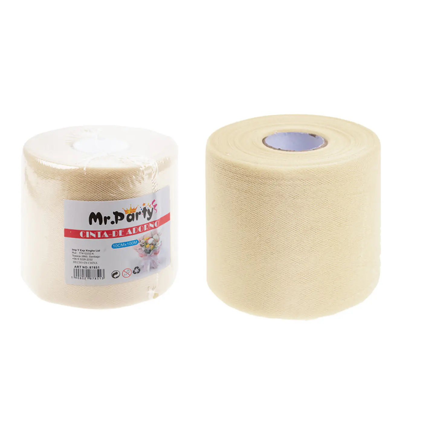 Rollo de tul decorativo beige 10cm*100m 1