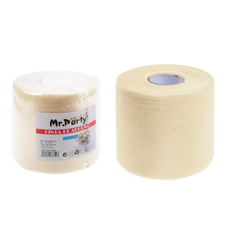 Rollo de tul decorativo beige 10cm*100m 1