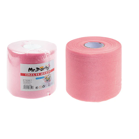 Rollo de tul decorativo rosa claro 10cm*100m