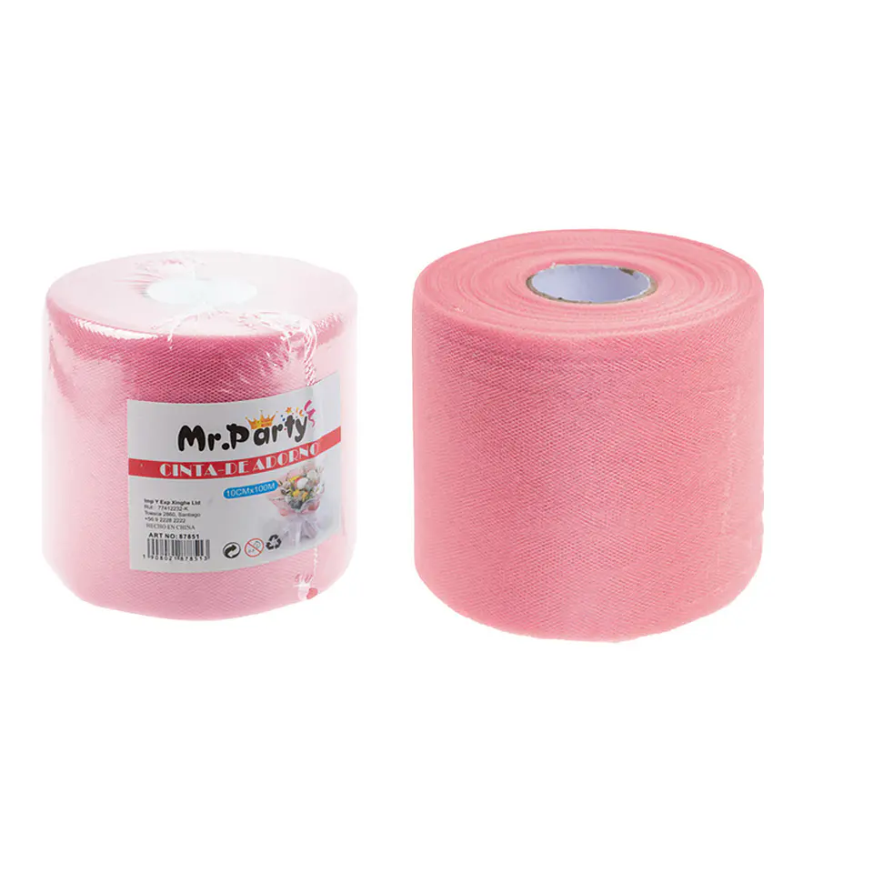 Rollo de tul decorativo rosa claro 10cm*100m 1