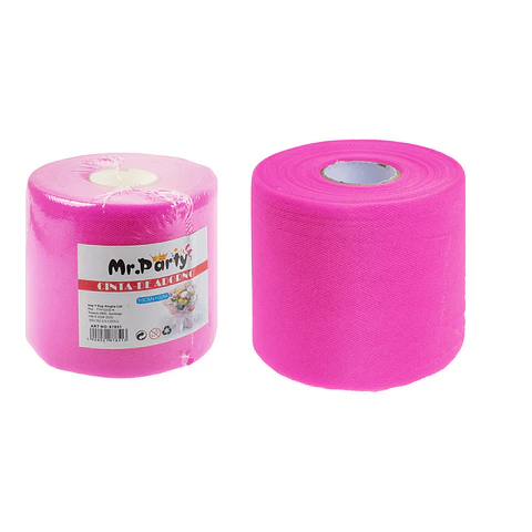 Rollo de tul decorativo fucsia 10cm*100m