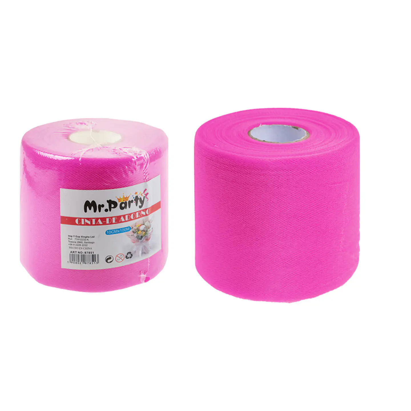 Rollo de tul decorativo fucsia 10cm*100m 1