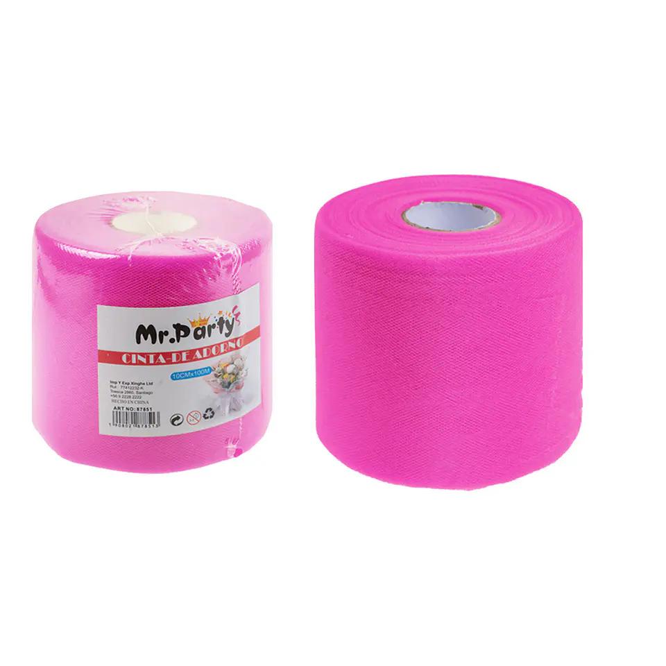 Rollo de tul decorativo fucsia 10cm*100m 1