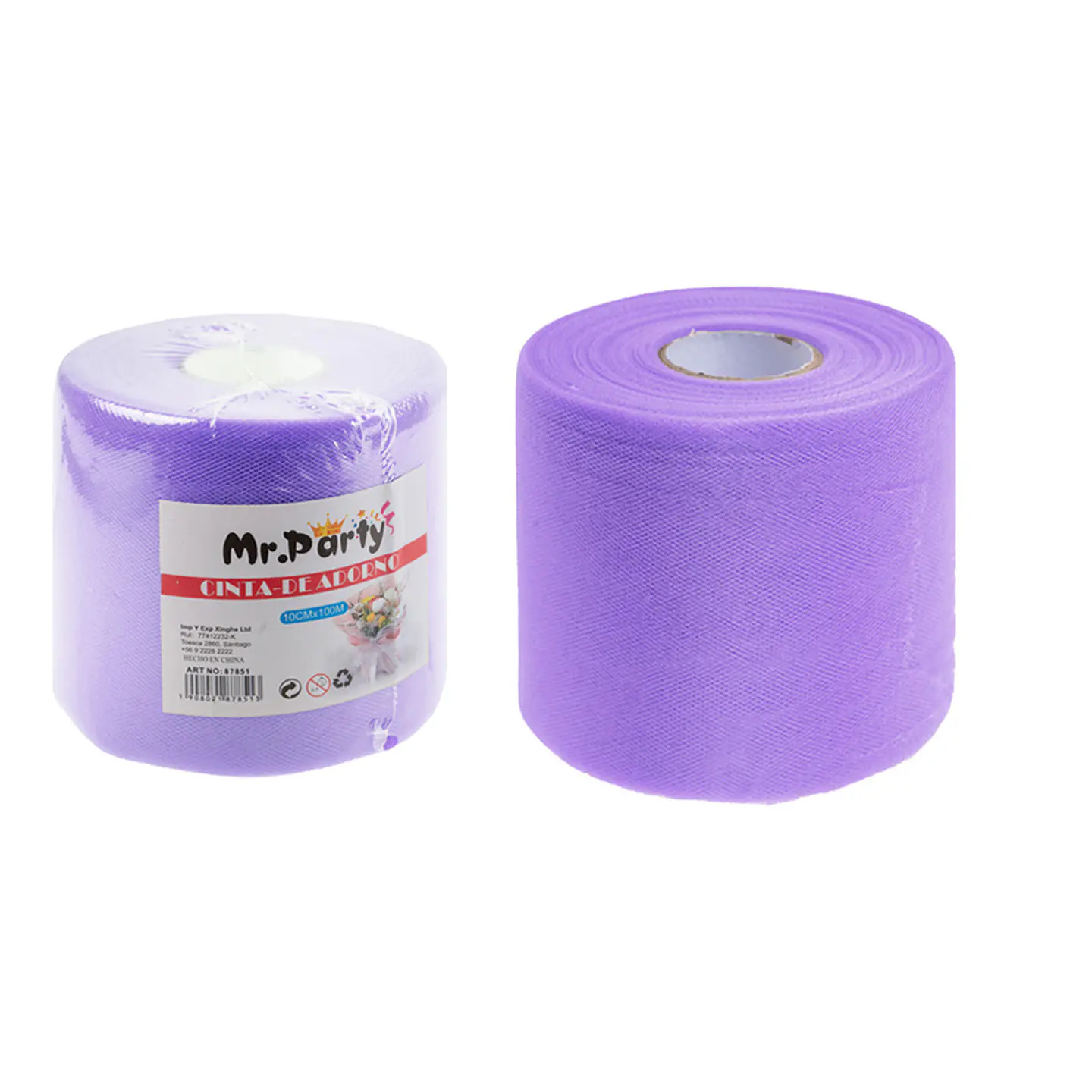 Rollo de tul decorativo lila claro 10cm*100m 1