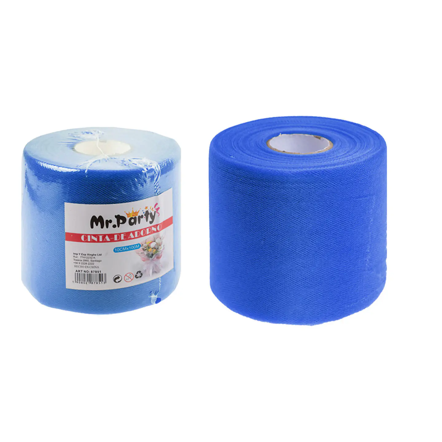 Rollo de tul decorativo azul rey 10cm*100m 1