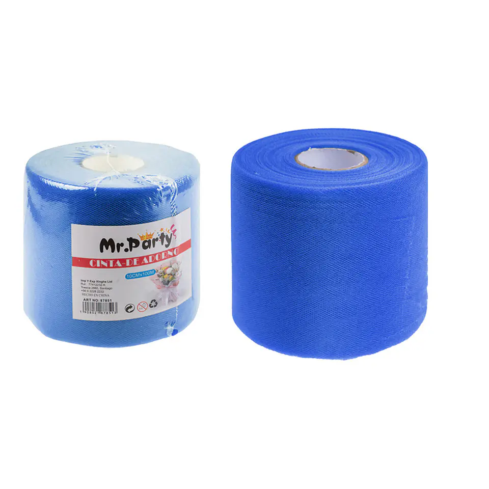 Rollo de tul decorativo azul rey 10cm*100m 1