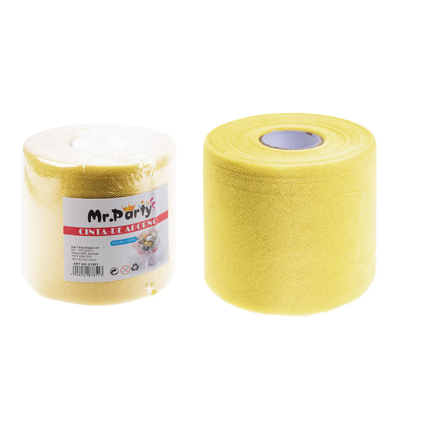 Rollo de tul decorativo amarillo 10cm*100m 1