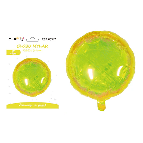 Globo metálico redondo amarillo 45cm
