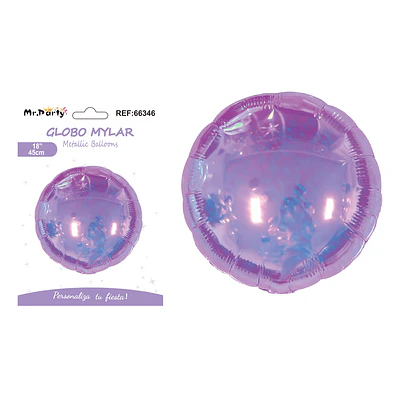 Globo metálico redondo púrpura fantasía 45cm