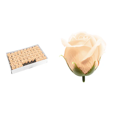 Rosas de jabón aromáticas 5cm 50 piezas champán
