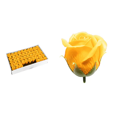 Rosas de jabón aromáticas 5cm 50 piezas amarillo oscuro