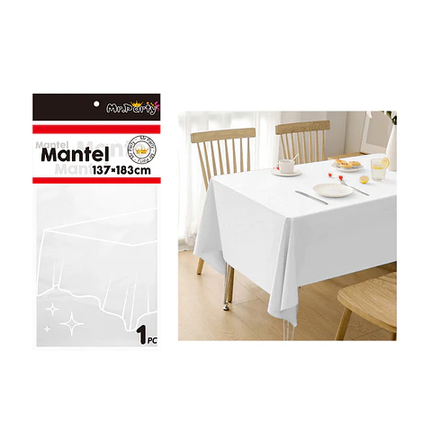 Mantel PE plástico blanco 137*183cm