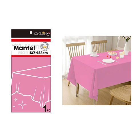 Mantel PE plástico rosa 137*183cm