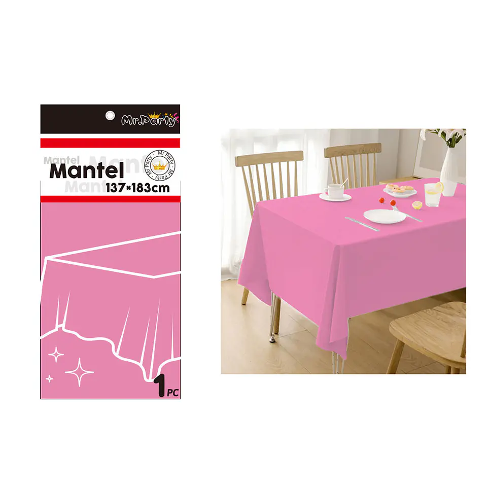 Mantel PE plástico rosa 137*183cm 1