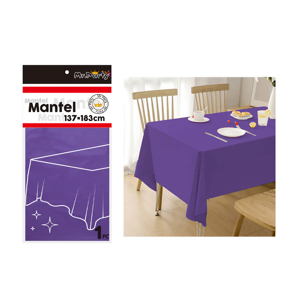 Mantel PE plástico morado 137*183cm