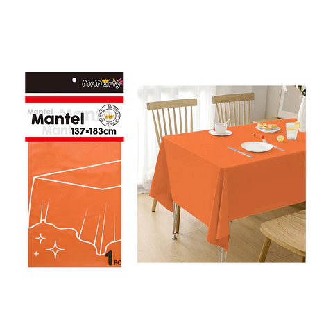 Mantel PE plástico naranja 137*183cm