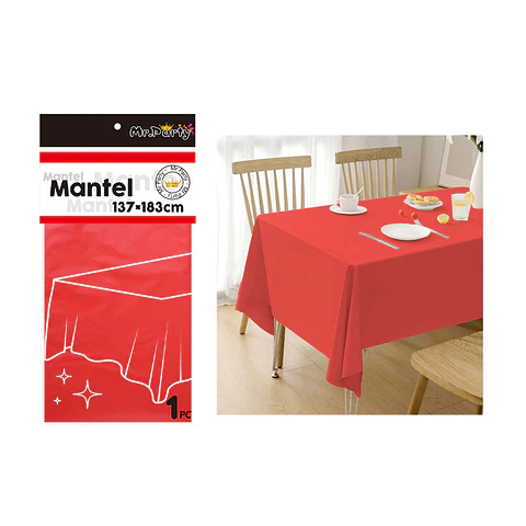 Mantel PE plástico rojo 137*183cm