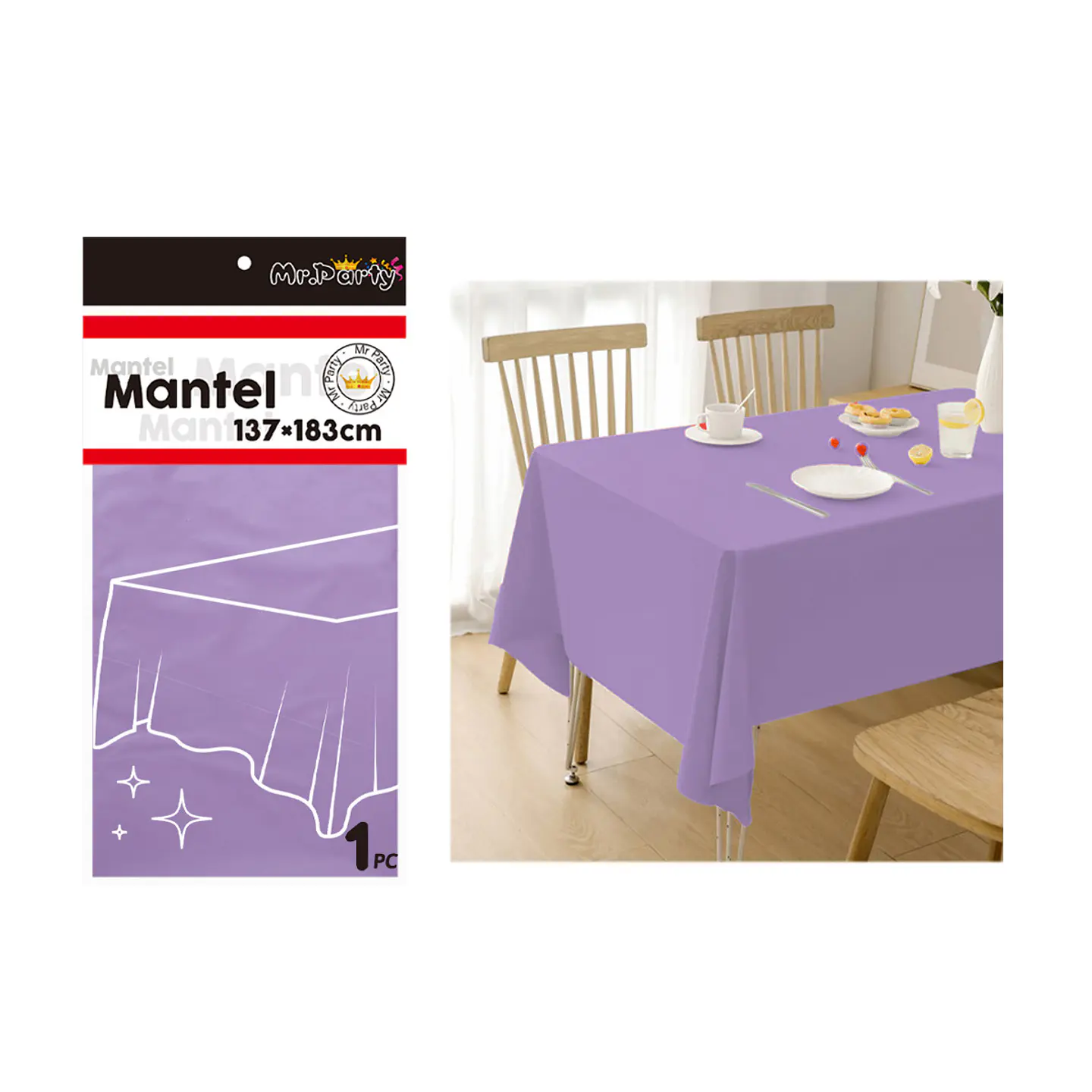 Mantel PE plástico lila 137*183cm 1