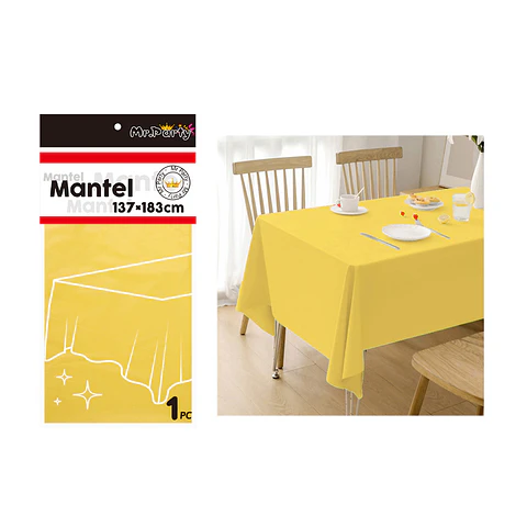 Mantel PE plástico amarillo 137*183cm