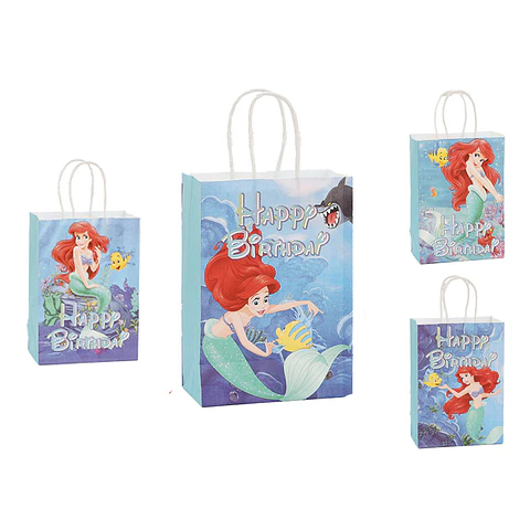 Bolsa de papel kraft sirena 21*15*8cm 12pcs Diseño Aleatorio