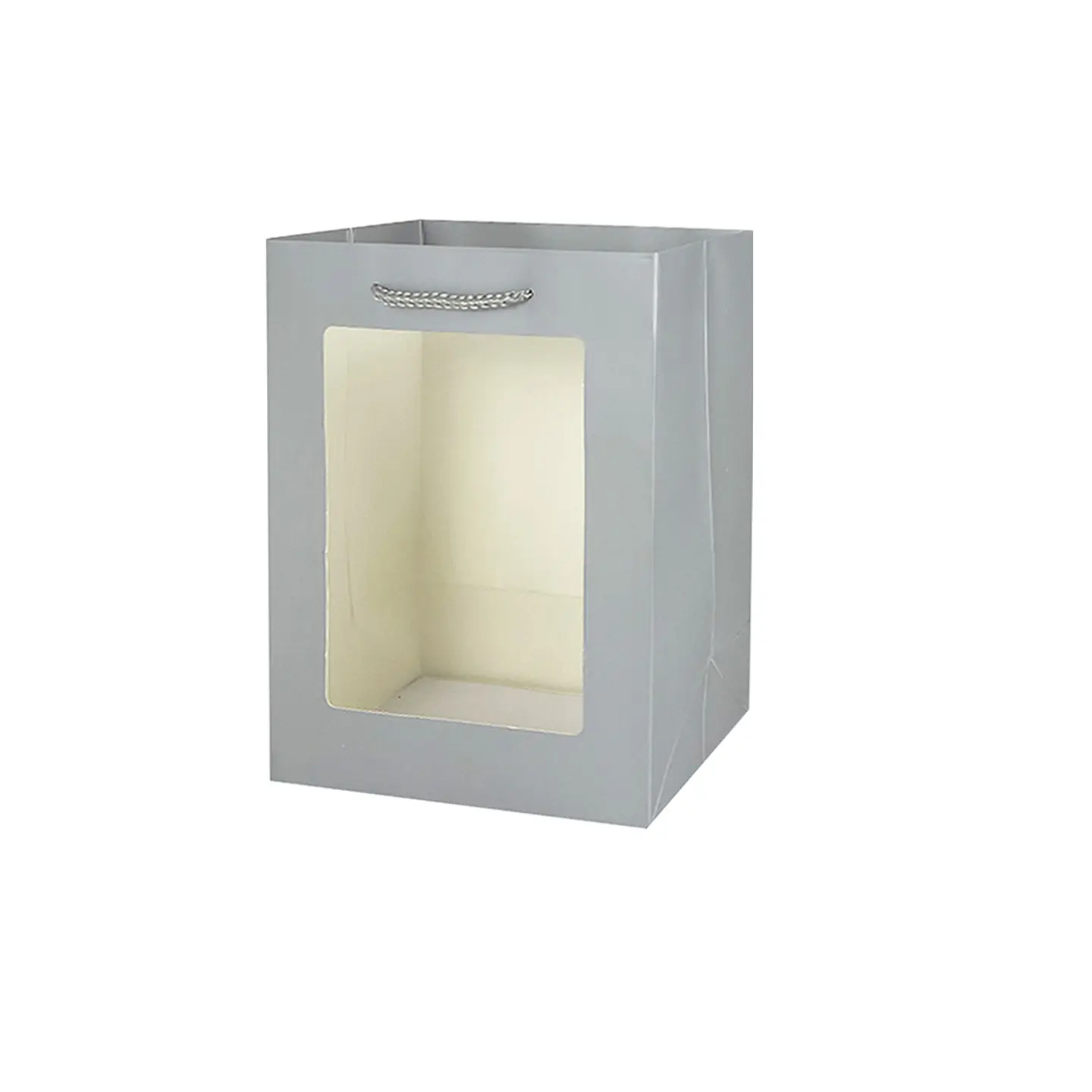 Bolsa de regalo con ventana PVC plateada L 44*31*12cm 12pcs 1