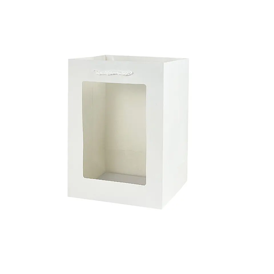 Bolsa de regalo con ventana PVC blanca S 23*18*10cm 12pcs 1