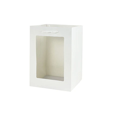 Bolsa de regalo con ventana PVC blanca M 32*26*12cm 12pcs