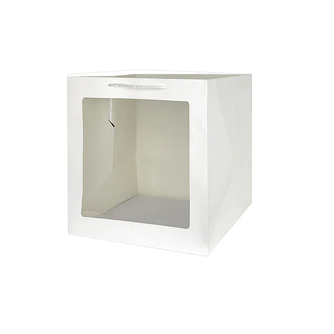 Bolsa de regalo con ventana PVC blanca XL 35*36*24cm 12pcs