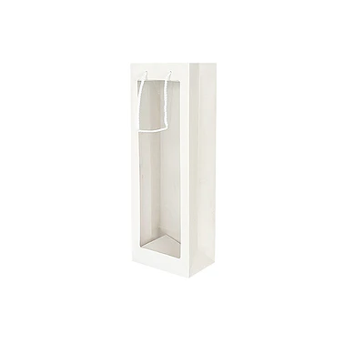 Bolsa de regalo para vino con ventana PVC blanca 36*12.5*8.5cm