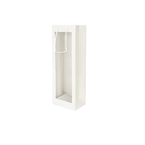 Bolsa de regalo para vino con ventana PVC blanca 36*12.5*8.5cm 12pcs