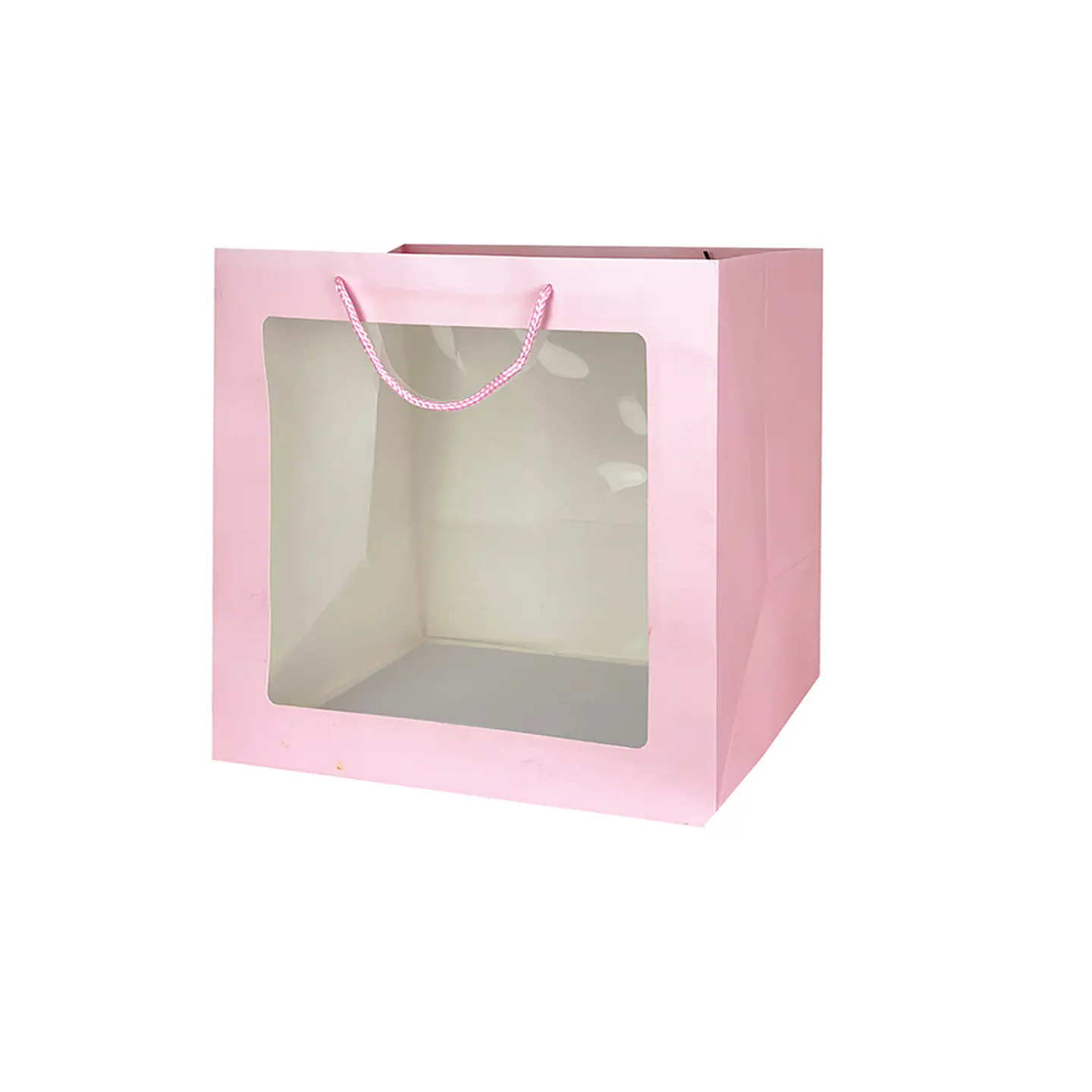 Bolsa de regalo con ventana PVC rosa XL 35*36*24cm 12pcs 1