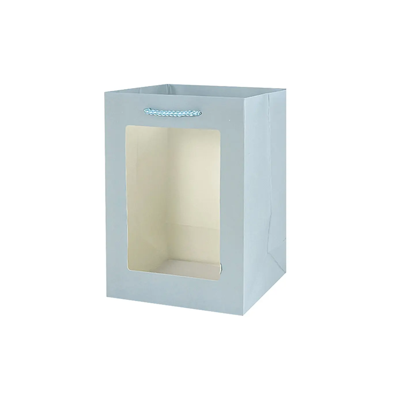 Bolsa de regalo con ventana PVC azul S 23*18*10cm 12pcs 1