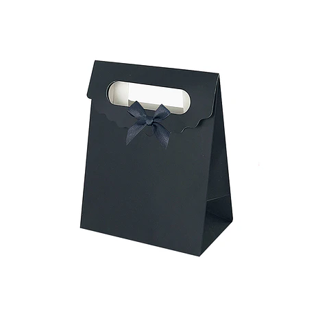 Bolsa de regalo negra con asa y lazo XS 15*12*7cm 12pcs