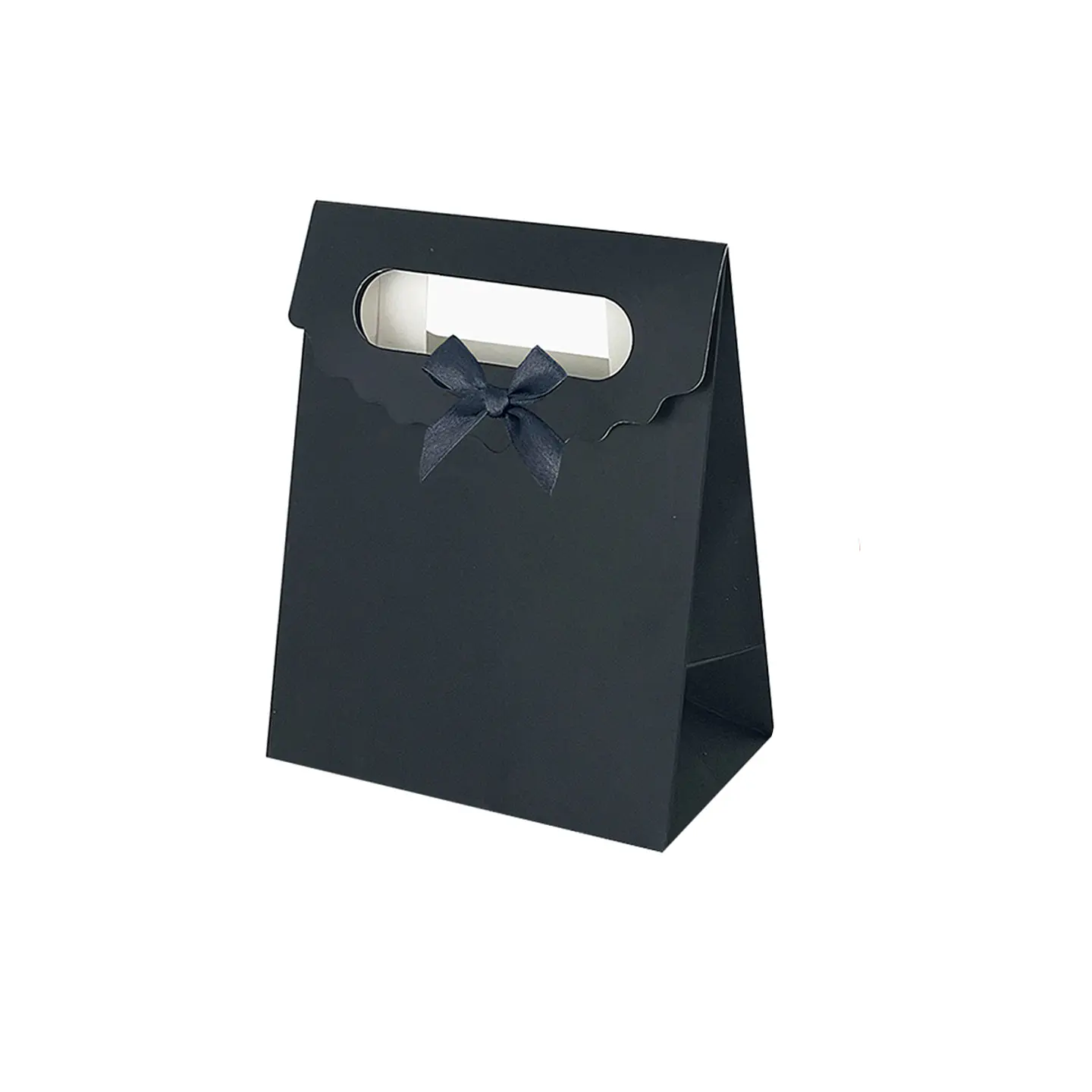 Bolsa de regalo negra con asa y lazo S 27*19*9cm 12pcs 1
