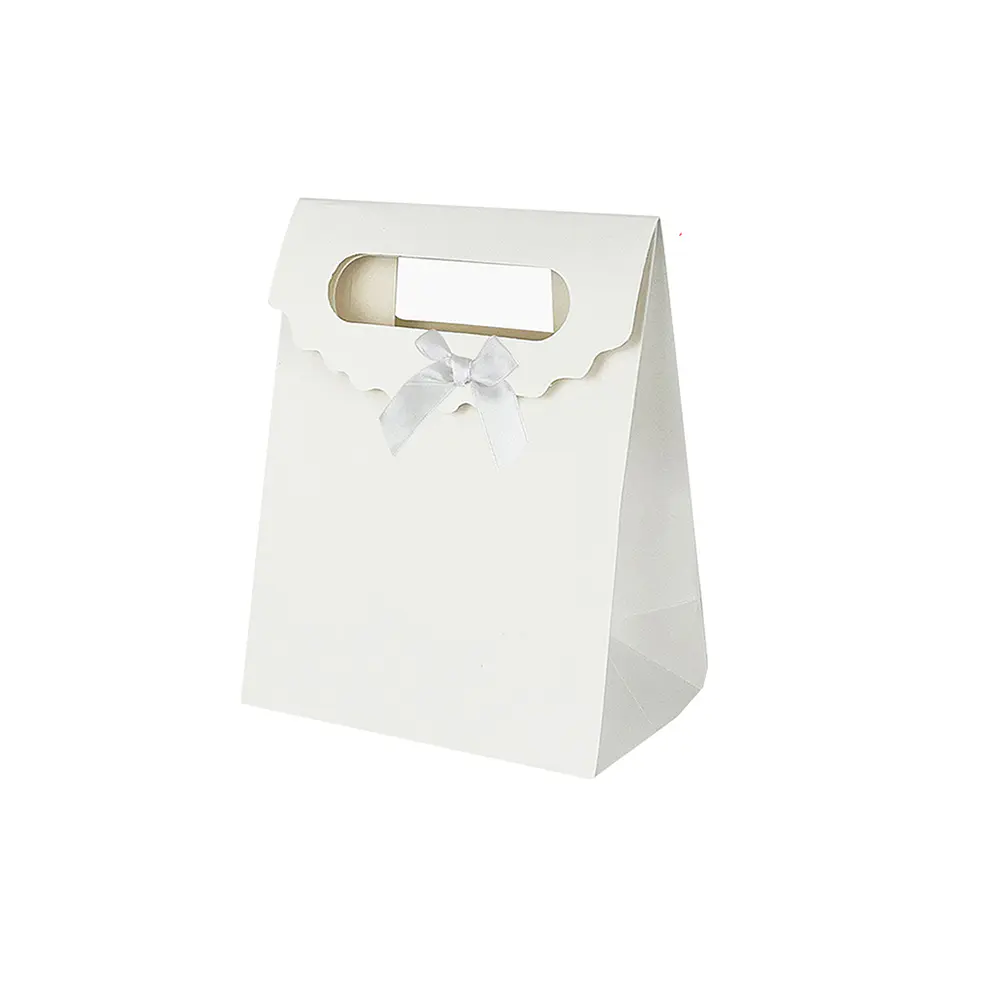 Bolsa de regalo blanca con asa y lazo XS 15*12*7cm