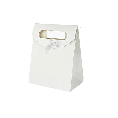 Bolsa de regalo blanca con asa y lazo XS 15*12*7cm