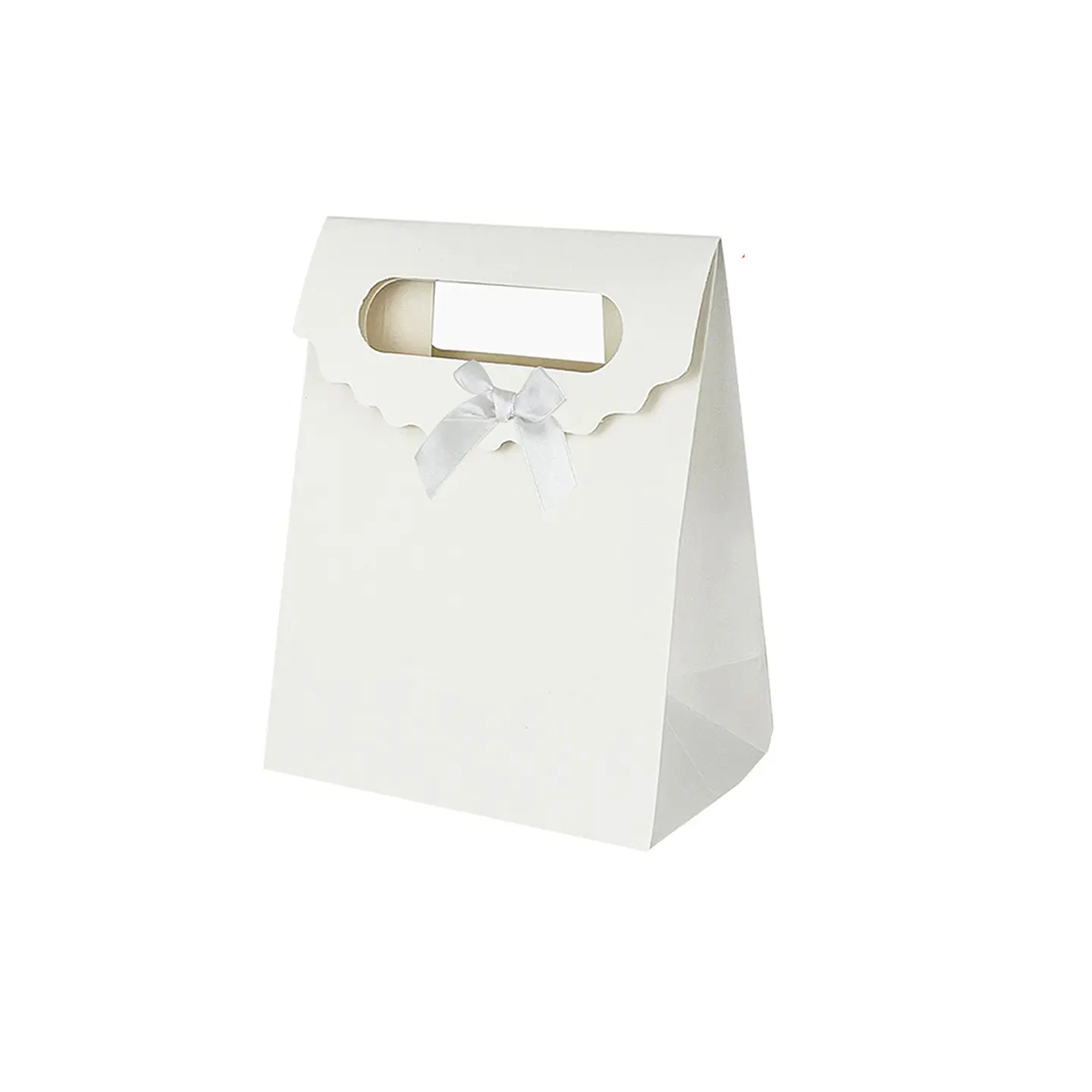 Bolsa de regalo blanca con asa y lazo XS 15*12*7cm 12pcs 1
