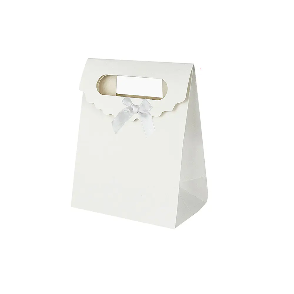 Bolsa de regalo blanca con asa y lazo S 27*19*9cm