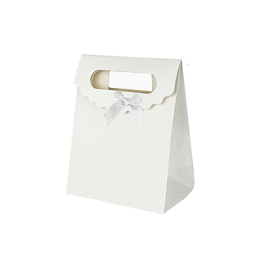 Bolsa de regalo blanca con asa y lazo S 27*19*9cm