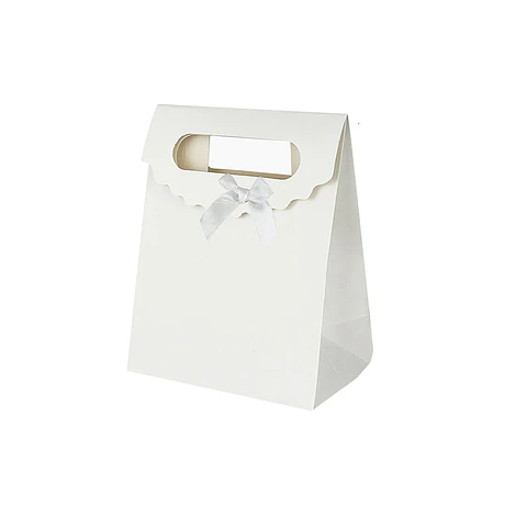 Bolsa de regalo blanca con asa y lazo M 32*24*11cm 12pcs