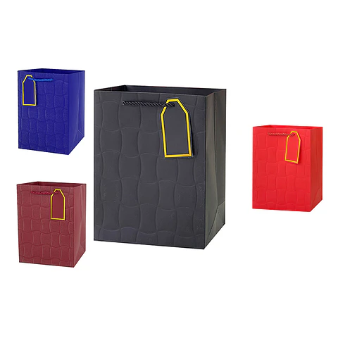 Bolsa de regalo texturizada L 44*31*12cm 12pcs Color Aleatorio