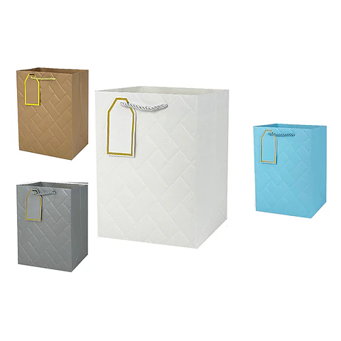 Bolsa de regalo texturizada S 23*18*10cm 12pcs Color Aleatorio