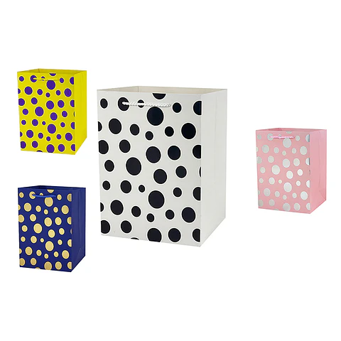 Bolsa de regalo con diseño de lunares L 44*31*12cm 12pcs Color Aleatorio