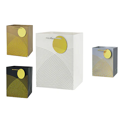Bolsa de regalo con patrón de círculos cruzados M 32*26*12cm Color Aleatorio