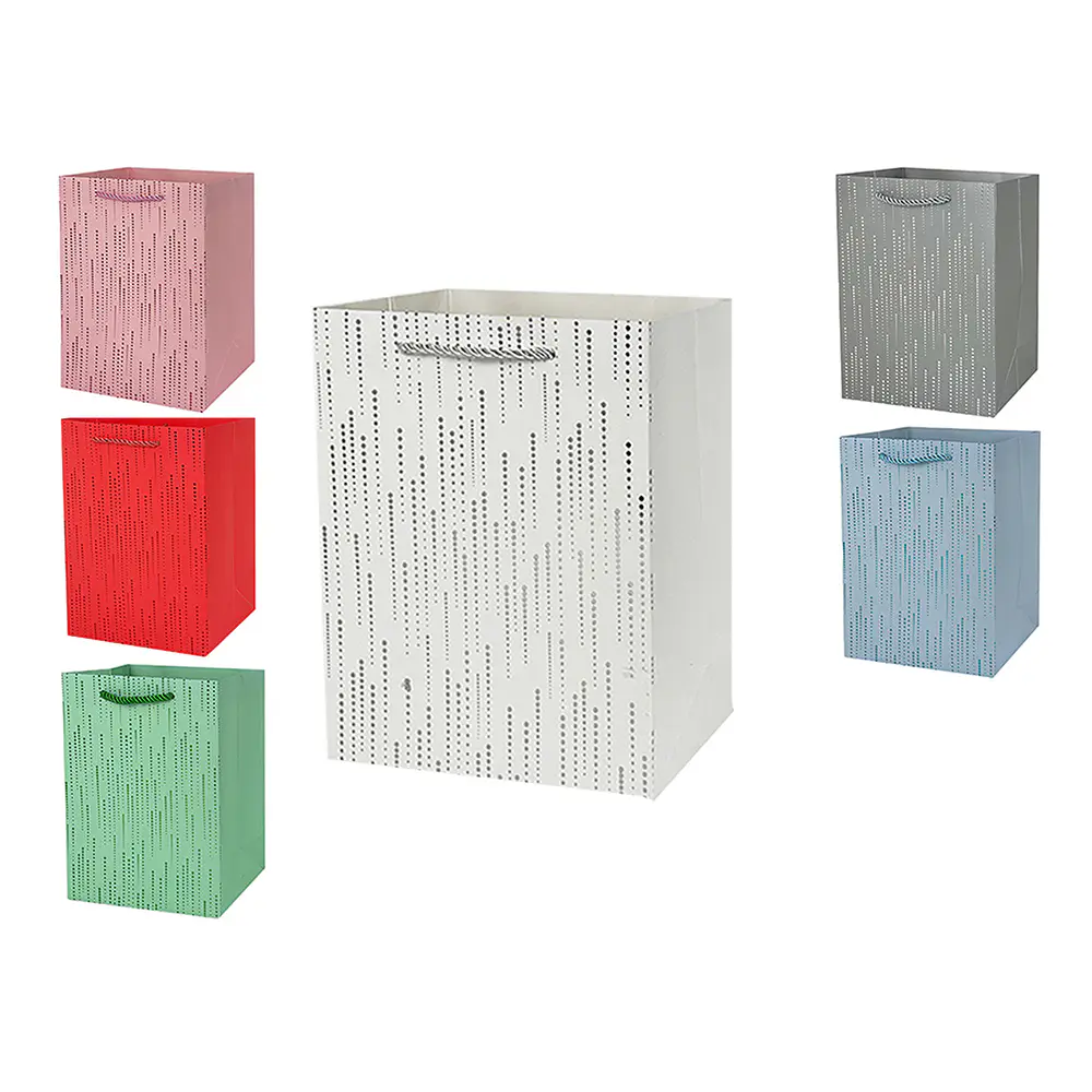 Bolsa de regalo con líneas de puntos M 32*26*12cm Color Aleatorio