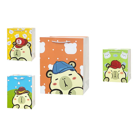 Bolsa de regalo con diseño de capibara S 23*18*10cm 12pcs Diseño Aleatorio