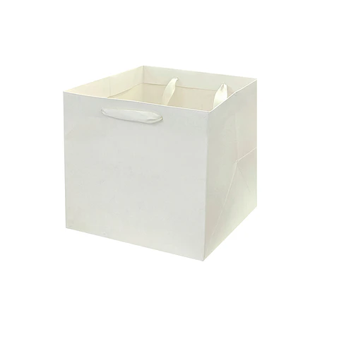 Bolsa de regalo base ancha blanca L 28*30*30cm 12pcs