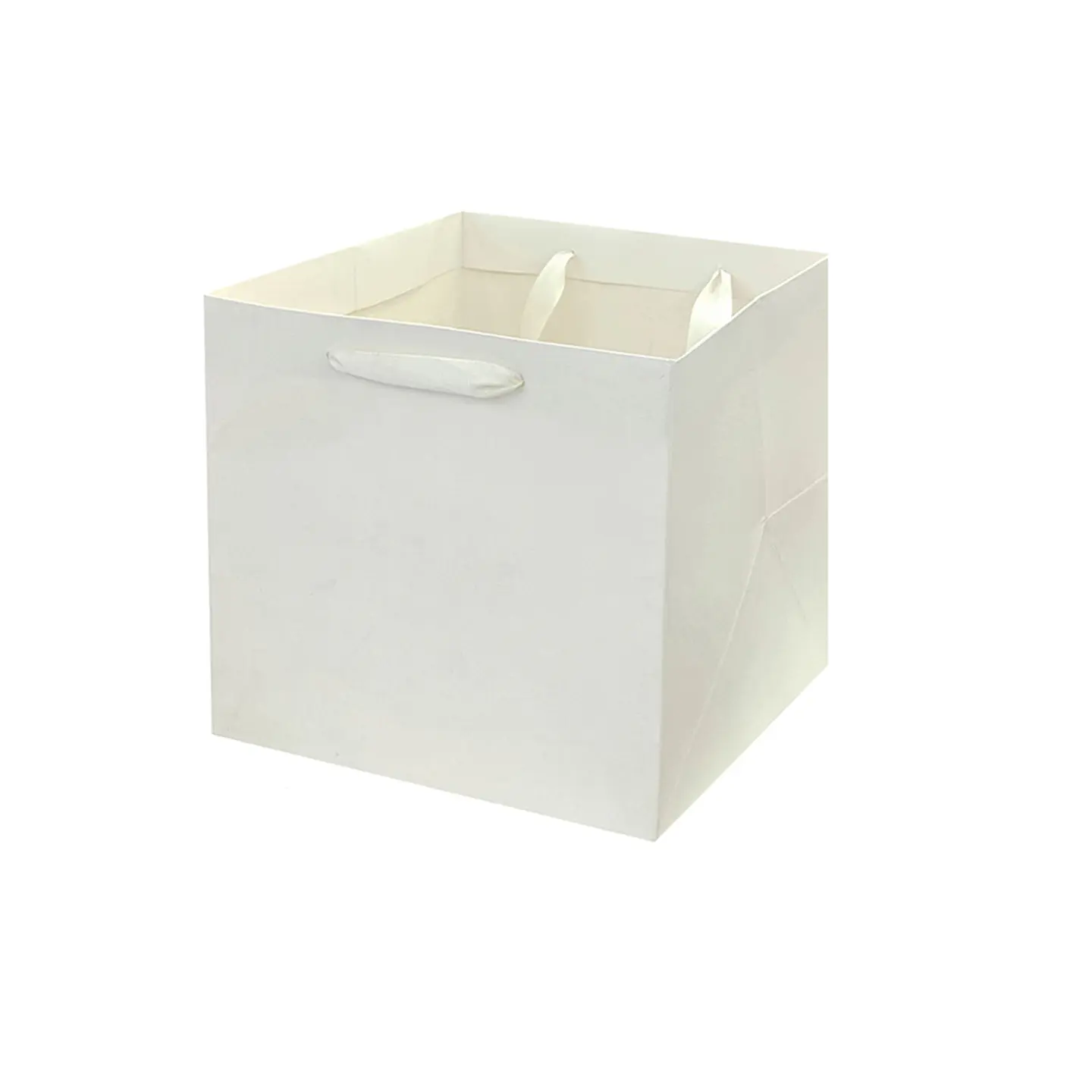 Bolsa de regalo base ancha blanca M 25*25*25cm 12pcs 1